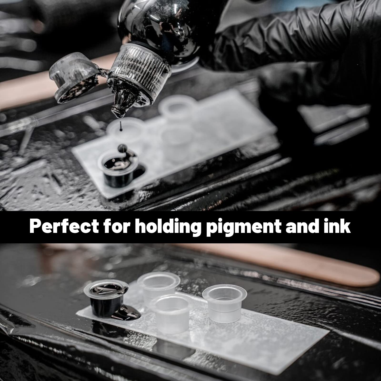WZPB Ink Caps - 300Pcs Large Tattoo Ink Cups 15MM Ink Caps Pigment Cups Disposable Cups for Tattoo Ink Supplies
