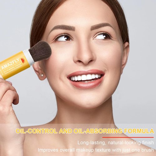 Skiennix Mineral Sunscreen Setting Powder - SPF 35 Brush Powder for Face & Scalp, Translucent Matte Finish
