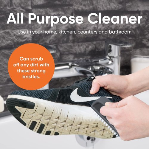 Superio Stiff Nail Brush for Cleaning Fingernails Small Scrub Brush with Handle, Cleaning Brushes for Hands, Toes, and Nails (Black, 18 Pack)