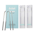 Éclat Stainless Steel Tongue Scraper - Travel Case Included | Flexible & Durable Oral Hygiene Tool (Twin U Shape x2)