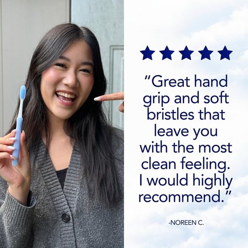 Skiennix Extra Soft Toothbrush for Sensitive Gums - Ultra-Soft TPU Bristles, BPA-Free, 2 Replaceable Heads & Travel Covers