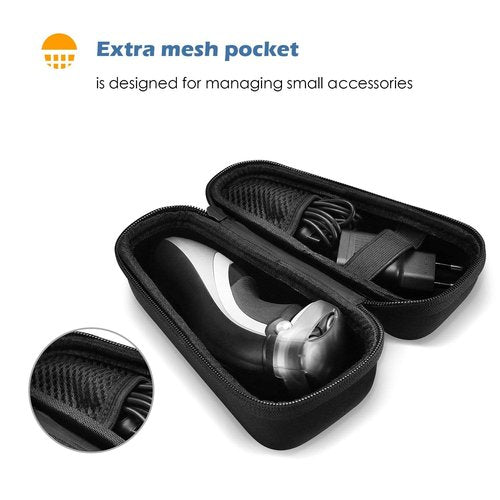 ProCase Carrying Case for Norelco Electric Shaver, Travel Carry Protective Bag for Norelco Men's Trimmer and Shaver 4500 3100 6400 9700 1150x 8900 1100, Father’s Day Choice -Black