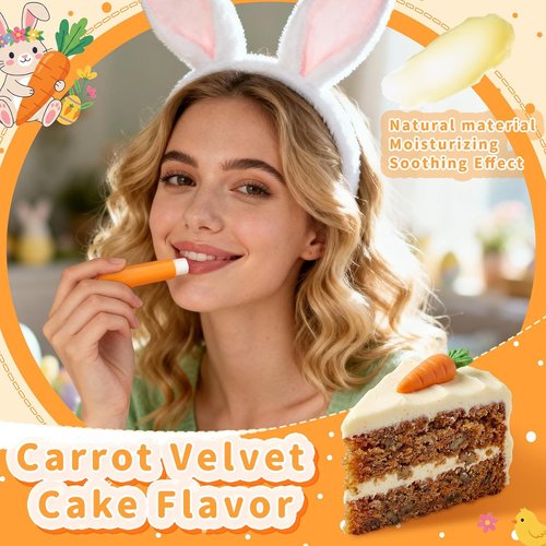 Skiennix Carrot Lip Balm - 6 Pcs Moisturizing Easter Beauty Gifts | Nourishing Spring Basket Stuffers