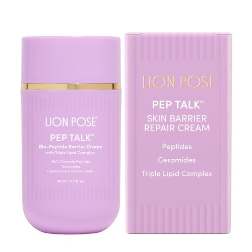 LION POSE PEP TALK Bio-Placenta Barrier Repair Cream for Redness & Dryness, Body and Face Moisturizer, Ceramide Barrier Repair Moisturizer Infused with Glutathione and Ashwagandha, 1.7 fl oz
