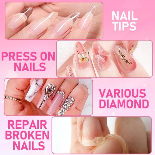 MEKK Nail Glue,Super Strong & Long-Lasting Nail Glue for Acrylic Nails,Press Ons&Broken Nails,Professional Adhesive for Nail Art Supplies,0.07OZ/PCS(24PCS)