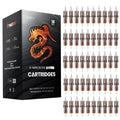 50 Assorted Tattoo Cartridge Needles Mixed Size #10 Bugpin Round Liner Shader - 15 Pcs each of 3RL, 5RL - 10 Pcs 7RL - 5 Pcs each of 3RS, 7RS Pro Disposable Membrane Tattoo Needles