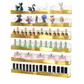 6 Pack Wall Mounted Acrylic Nail Polish Organizer Rack 15 Inch Gold Mirror Nail Polish Shelf with Removable Ends Multi-Purpose Shelf for Essential Oils Cosmetics Storage Display for Salon Bathroom