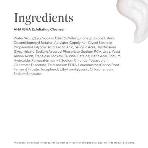 Murad AHA/BHA Exfoliating Cleanser - Triple-Action Cleansing Exfoliator with Salicylic, Lactic, & Glycolic Acids - Creamy Face Wash Removes Dull, Dry Skin for Smoother, Softer Skin - 5 Fl Oz