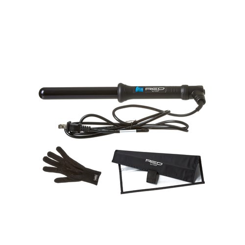 Kiss Red By Ceramic Tourmaline Curling Wand CIW021" inch, Black, 1 Count