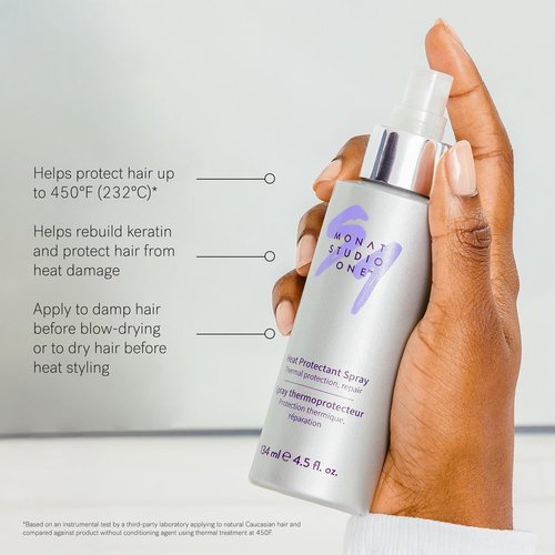 MONAT STUDIO ONE Heat Protectant Spray - 4.5 fl oz | Lightweight, Thermal Shield, Plant Protein & Algae Extract