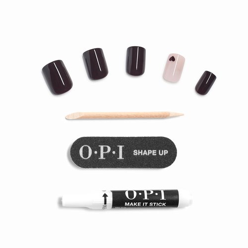 OPI On Point Press On Nails - Short Round & Squoval Accent Nail Art | 24 Count With Glue | Long-Lasting & Reusable