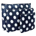 HappyDaily 3 Pack Beautiful and Multifunctional waterproof Makeup cases or Cosmatic bags or Travel Toiletry Pouch or Storage bags or Purse for Women Girls (Black and White(Polka dot))