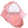 KimChiChic Beauty Blush Duo - Heart-Shaped Compact with Mirror | Buildable Silky Matte & Shimmer Finish, Pink