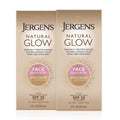 Jergens Natural Glow Face Self Tanner Lotion SPF 20, Sunless Tanning, Fair to Medium Skin Tone, Daily Facial Sunscreen, Oil-Free, Broad Spectrum UVA and UVB Protection, 2 Oz, Pack of 2