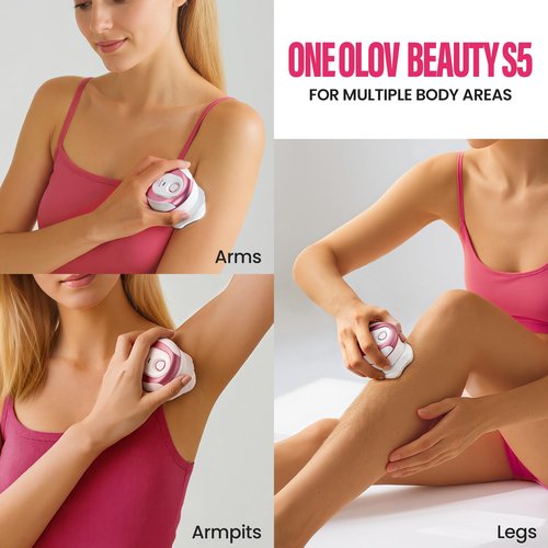 Electric Razors for Women,OLOV Beauty 5-in-1 Rechargeable Shaver for Lady Legs,First Trimmer for Teen Girls Underarms & Body & Hair (White)