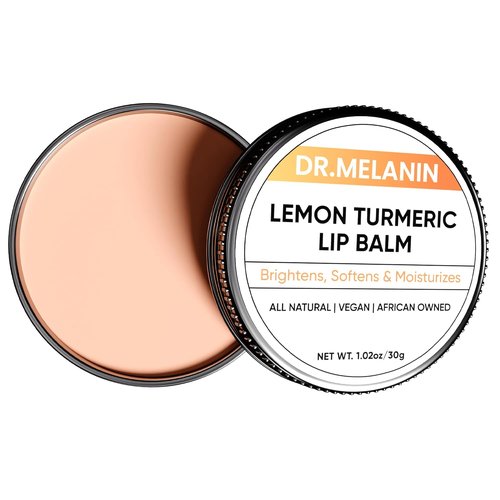 Dr. Melanin Lemon Turmeric Lip Balm - Natural Moisturizer for Dark Lips | 1.02 oz for Soft, Hydrated Lips