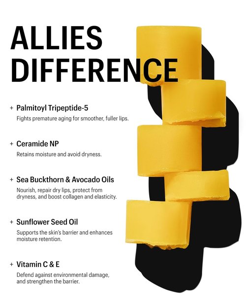 Allies of Skin Peptide & Ceramide Repair Lip Balm Treatment - Nourishing Formula with Sea Buckthorn & Avocado | 3.8g/0.13 oz