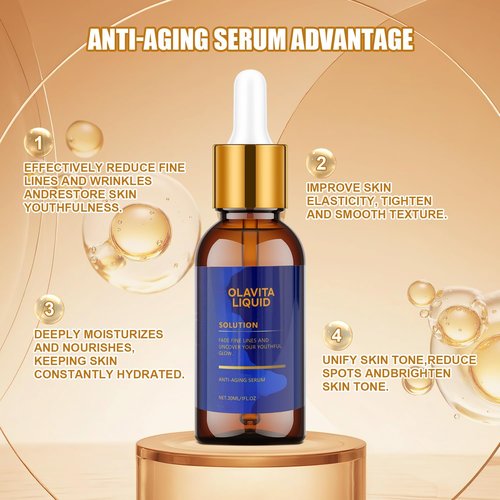 Olavita Liquid, Olavita Liquid Solution Anti Aging Serum, Vitamin C & E Serum,Olavita serum for wrinkles, Diminishes Fine Lines & Wrinkles For A Youthful Glow (2pcs)