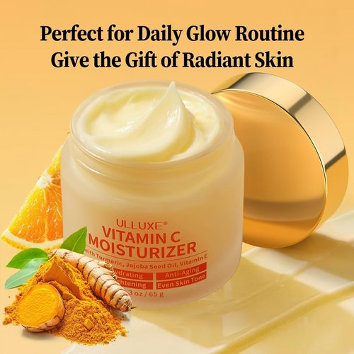 Regine Switzerland Vitamin C Face Moisturizer - Brightening Anti-Aging Cream with Turmeric & Niacinamide, 2.3 Oz