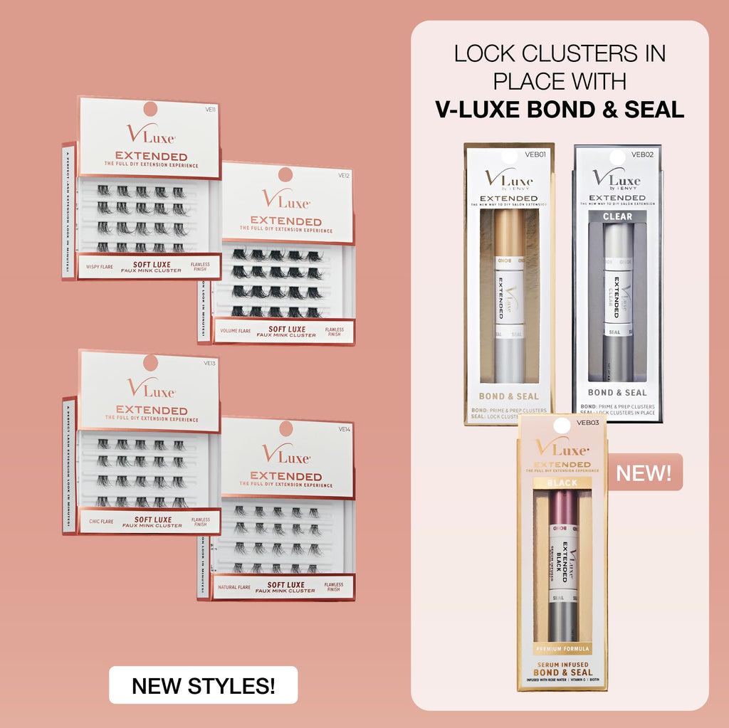VLuxe Soft Luxe Faux Mink Lash Cluster, 12-16mm Seamless DIY Lash Extensions, Volume & Wispy Fans, Luxurious Soft Fibers, Ultra Comfort False Eyelashes with Lightweight Thin Band for Natural Blending