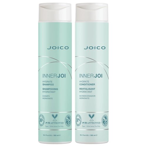 Joico InnerJoi Hydration Shampoo & Conditioner Set - Sulfate & Paraben Free | Vegan Formula for Dry Hair | 10.1 Fl Oz