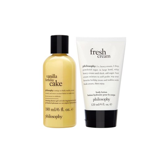 Philosophy Happy Birthday Gift Set - 2-Pc. Vanilla Cake Shower Gel & Fresh Cream Lotion - Moisturizing Bath Duo for Women