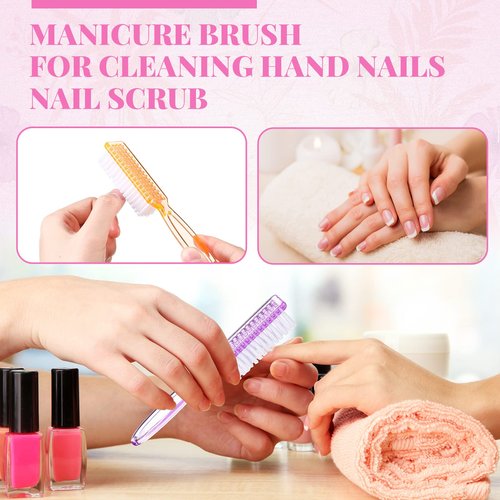 Patelai 48 Pcs Handle Grip Nail Brush Bulk Colorful Nail Scrubber Fingernail Brushes Hand Toes Cleaning Brushes Pedicure Scrubbing Tool for Men and Women, Multicolor Brush