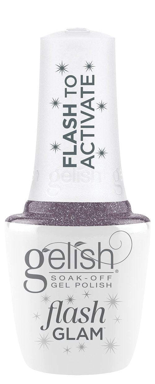 Gelish Flash Glam Glitter Gel Polish – Sparkling Flash-Activated Glitter, Long-Lasting, High-Shine, Chip-Resistant, Vegan & Cruelty-Free Professional Polish (Time To Sparkle, 15mL)