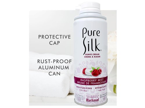 Pure Silk Shave Cream with Aloe, Raspberry Mist, 5 OZ - 3 Pack