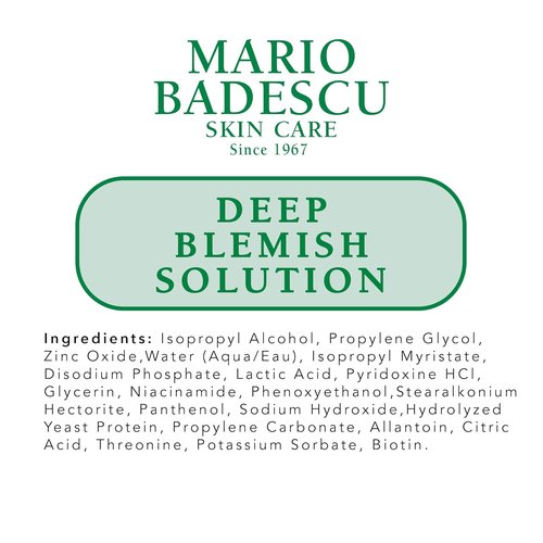 Mario Badescu Deep Blemish Solution - Potent Overnight Spot Treatment with Zinc Oxide & Niacinamide