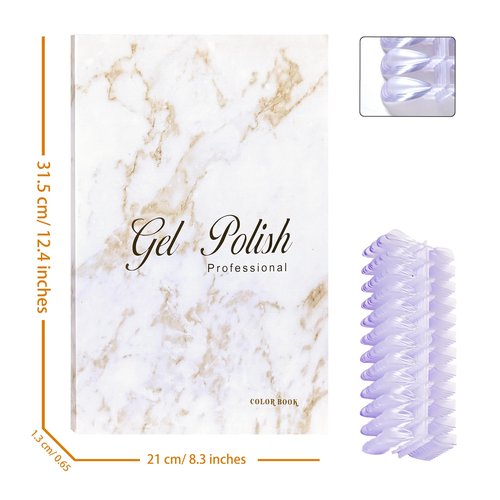 Acycoin2A 160 Nail Color Display Book Chart with 240 Nail Tips UV Gel Polish Color Card Board (A)