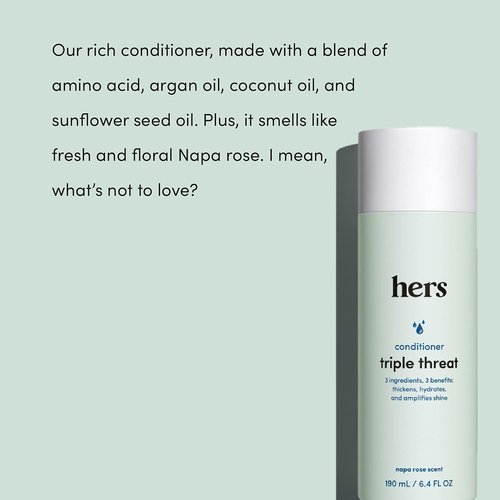 Hers Triple Threat Shampoo & Conditioner Set | 5% Minoxidil Foam for Hair Thickening - 3 Count