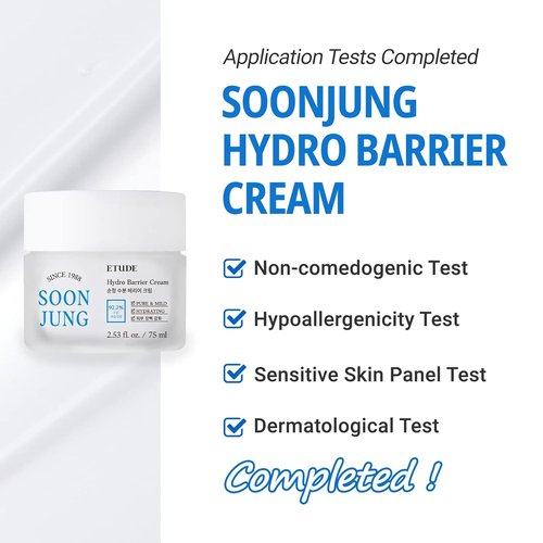 Etude House SoonJung Hydro Barrier Cream - Hydrating Face Moisturizer for Sensitive Skin | 2.53 Fl Oz