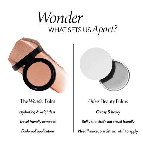 LAURA GELLER NEW YORK The Wonder Balm Cream Illuminator - Hydrating Weightless Subtle Hint of Color + Glow for Mature Skin - Vegan Squalane - Apply to Cheeks & Lips (01 Nice-n-Natural)