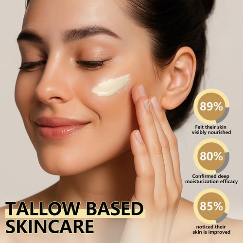 Taoscare Beef Tallow for Skin, Organic Tallow and Honey Balm for Face, Natural Face Moisturizer, Grass Fed Beef Tallow Skin Care Cream Body Butter, Deep Hydrate and Nourish Dry Skin