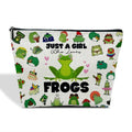 Cute Makeup Bag Frog Purse for Women Who Loves Frogs, Frog Stuff Birthday Frog Lover Gifts for Women Daughter Sister Besties Coworker Friends Toiletry Cosmetic Bag Zipper Travel Organizer Pouch -FS240