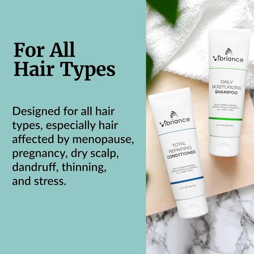 Vibriance Shampoo & Conditioner Set - Strengthening Biotin Formula for Dry, Damaged Hair - Deeply Hydrating