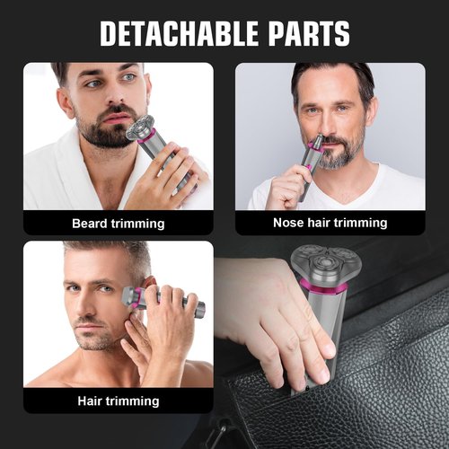 HIENA PRO Professional Beard Trimmer - 3-in-1 Cordless Grooming Tool for Men | Rechargeable Facial, Ear & Nose Clippers
