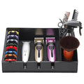 Barber Station Organizer Tray, Barber Clipper Organizer for Trimmers, Razors, Scissors, Combs & Brushes, Multi-Compartments Barbershop Salon Countertop Tray for Hairdressing Tool, Non-slip Mat