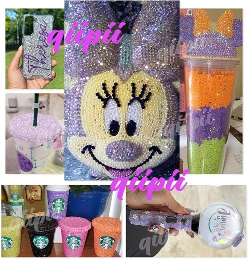 qiipii 2Bags 90g DIY Bundles Pack, 1 Half Round Pearls+1 Resin Rhinestones for Bedazzling Crafting 3-10mm Mix Light Pink Purpe Blue Colorful Gems Diamonds for Face Eyes Makeup Tumblers Bottles Shoes