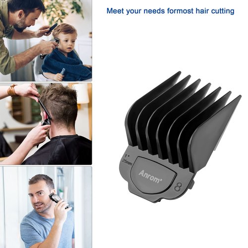 Anrom Magnetic Clipper Guards Guide Comb 10PCS for Andis Master Hair Clipper MBA, MBX, MC-2, ML, MA-1, RACA, PM-1, PM-2, PM-3, PM-4, PM-5, PM-Family, US-1, RS-1 Lengths 1/16" to 1" (Black)
