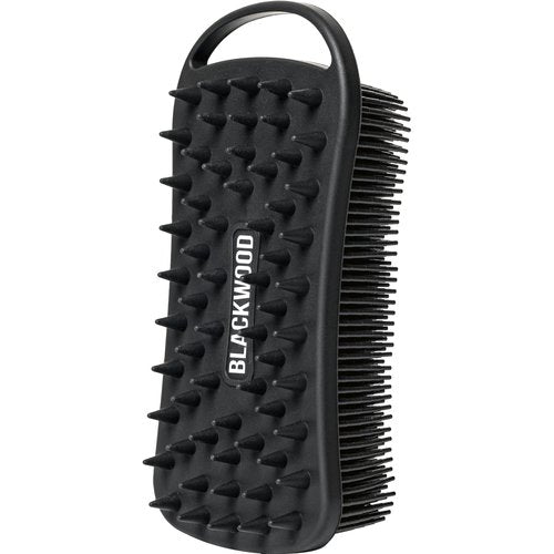 Blackwood For Men Double Duty Beard & Body Scrubber - Dual-Sided Men's Shower Tool - Handheld Body Wash Brush with Long Soft Silicone Bristles for Deep Cleaning - Short Exfoliating Tips for Beard Care