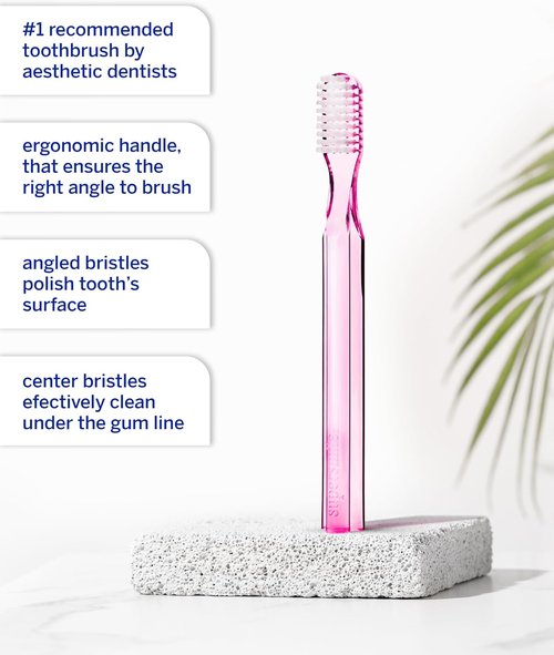 Supersmile 45° Patented Toothbrush - Innovative Design for Superior Oral Care | Pink, 2 Count