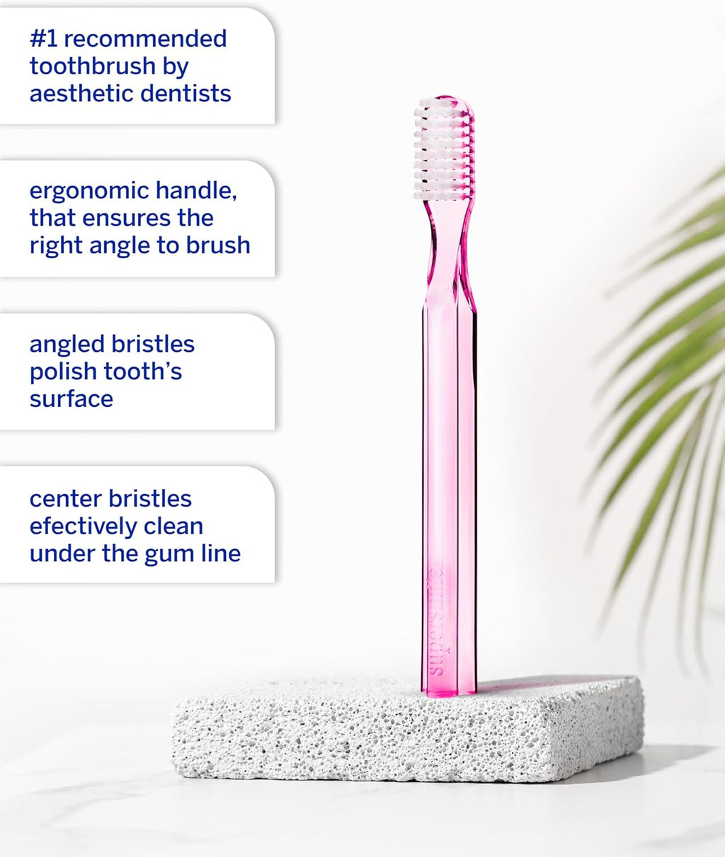 Supersmile 45° Patented Toothbrush - New Generation Design, Pink | 2 Count Set