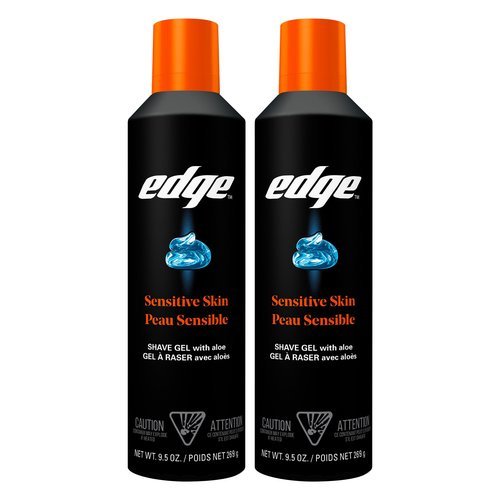 Edge Shaving Gel for Men, 9.5oz, 2 Pack Mens Shave Gel with Aloe, Mens Shaving Cream Sensitive Skin Shave Gel - Moisturizes, Protects, and Soothes