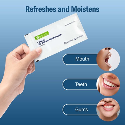 Lemon Mouth Swabs for Hospice Patients - Pack of 75 Lemon Glycerin Oral Swabs for the Elderly - Refreshes and Moistens the Mouth, Teeth, and Gums