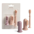 Moonkie Baby Finger Toothbrush Tongue Oral Cleaner Kit for 3 Months +, 3 Pcs (Blush/Pale Mauve/Blush)