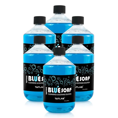 Blue Soap for Tattoo Procedure - 16.9oz (500ml) - Cleans and Soothes Skin - High Concentrate Solution - Made in The USA by TATLAB INC