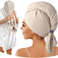 Umisleep Microfiber Hair Towel - Super Absorbent Wrap for Long, Thick Curly Hair | 41" x 22" - Camel