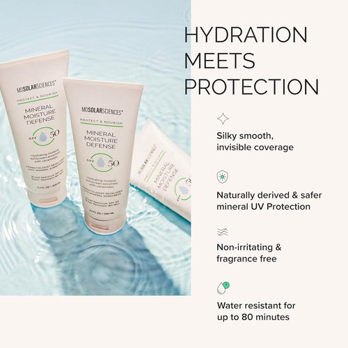 MDSolarSciences Mineral Moisture Defense SPF 50 Sunscreen - Broad Spectrum Protection for Face & Body